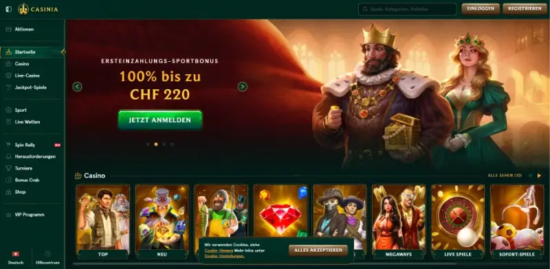 Casinia-Homepage